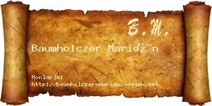 Baumholczer Marián névjegykártya